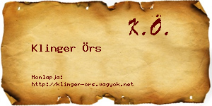 Klinger Örs névjegykártya